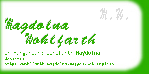 magdolna wohlfarth business card